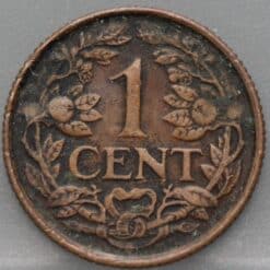 Alternative view of 1 cent 1957 Nederlandse Antillen
