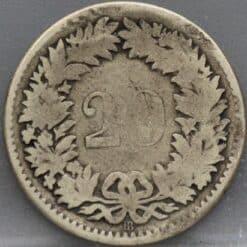 Alternative view of 20 Rappen 1850 (BB) Zwitserland