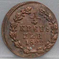 1/4 Kreuzer 1822 Nassau