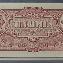 Alternative view of 10 rupees 1942 Birma (Myanmar) The Japanese Government