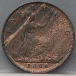 Alternative view of 1 farthing 1886 Verenigd Koninkrijk