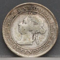 Alternative view of 10 Cents 1893 Ceylon