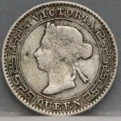 Alternative view of 10 Cents 1892 Ceylon