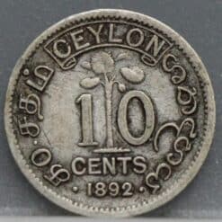 10 Cents 1892 Ceylon