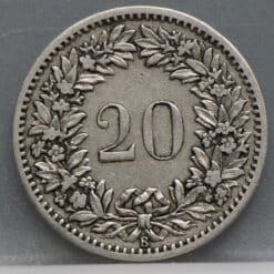 Alternative view of 20 Rappen 1885 Zwitserland