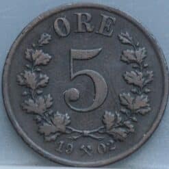 5 øre 1902 Noorwegen