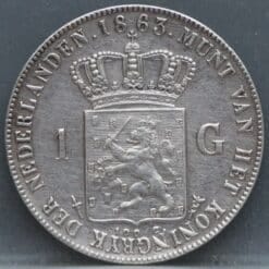 Alternative view of 1 gulden 1863 - Willem 3 - prachtig!