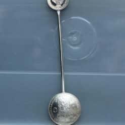 Zilveren lepel met kwartje en gulden Wilhelmina - oorlogstijd