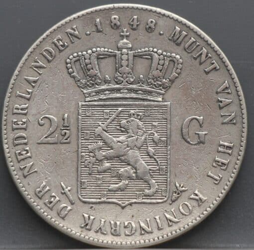 2 1/2 gulden 1848 - rijksdaalder 1848 Willem 2 - Afbeelding 2