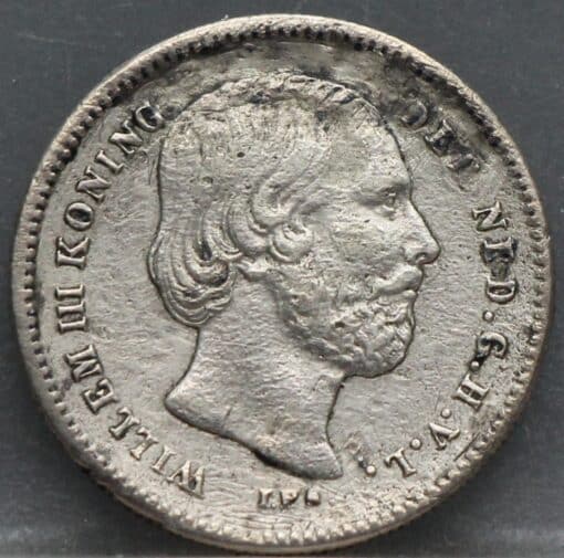 25 cent 1890 - kwartje 1890 Willem 3 - met punt - zeldzaam!