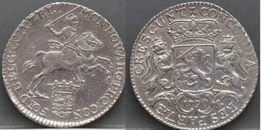 1/2 zilveren rijder 1790 - 1/2 dukaton 1790 Zeeland - netjes! - Afbeelding 3