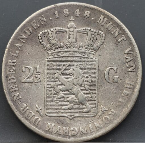 2 1/2 gulden 1848 - rijksdaalder 1848 - Willem 2 - Afbeelding 2