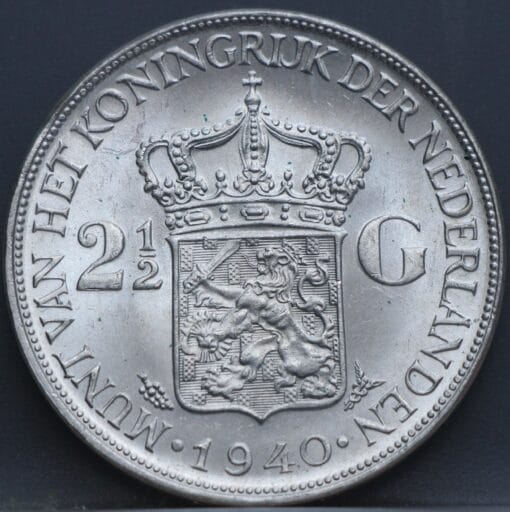 2 1/2 gulden 1940 - 2 1/2 gulden 1940 Wilhelmina - mooi! - Afbeelding 2