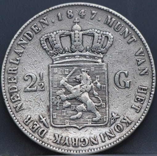 2 1/2 gulden 1847 - rijksdaalder 1847 - Willem 2 - Afbeelding 2