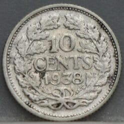 Alternative view of 10 Cent 1938 – dubbeltje 1938 Wilhelmina