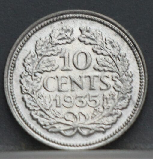 10 Cent 1935 – dubbeltje 1935 Wilhelmina - Afbeelding 2
