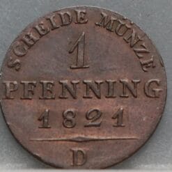 1 Pfenning 1821 (D) Pruisen - mooi!