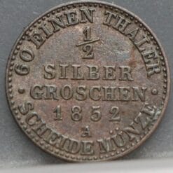 1/2 Silbergroschen 1852 (A) Pruisen - netjes!
