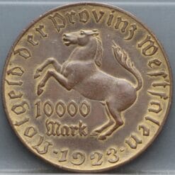 10000 Mark 1923 "Freiherr vom Stein" Westfalen - noodgeld - grote munt (44.1 mm)