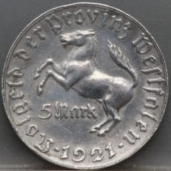 5 Mark 1921 "Freiherr vom Stein" Westfalen - noodgeld