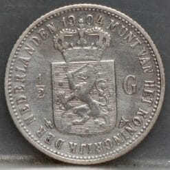 Halve gulden 1904 - 1/2 gulden 1904 Wilhelmina - schaars!