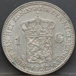 1 Gulden 1922 Wilhelmina - netjes!